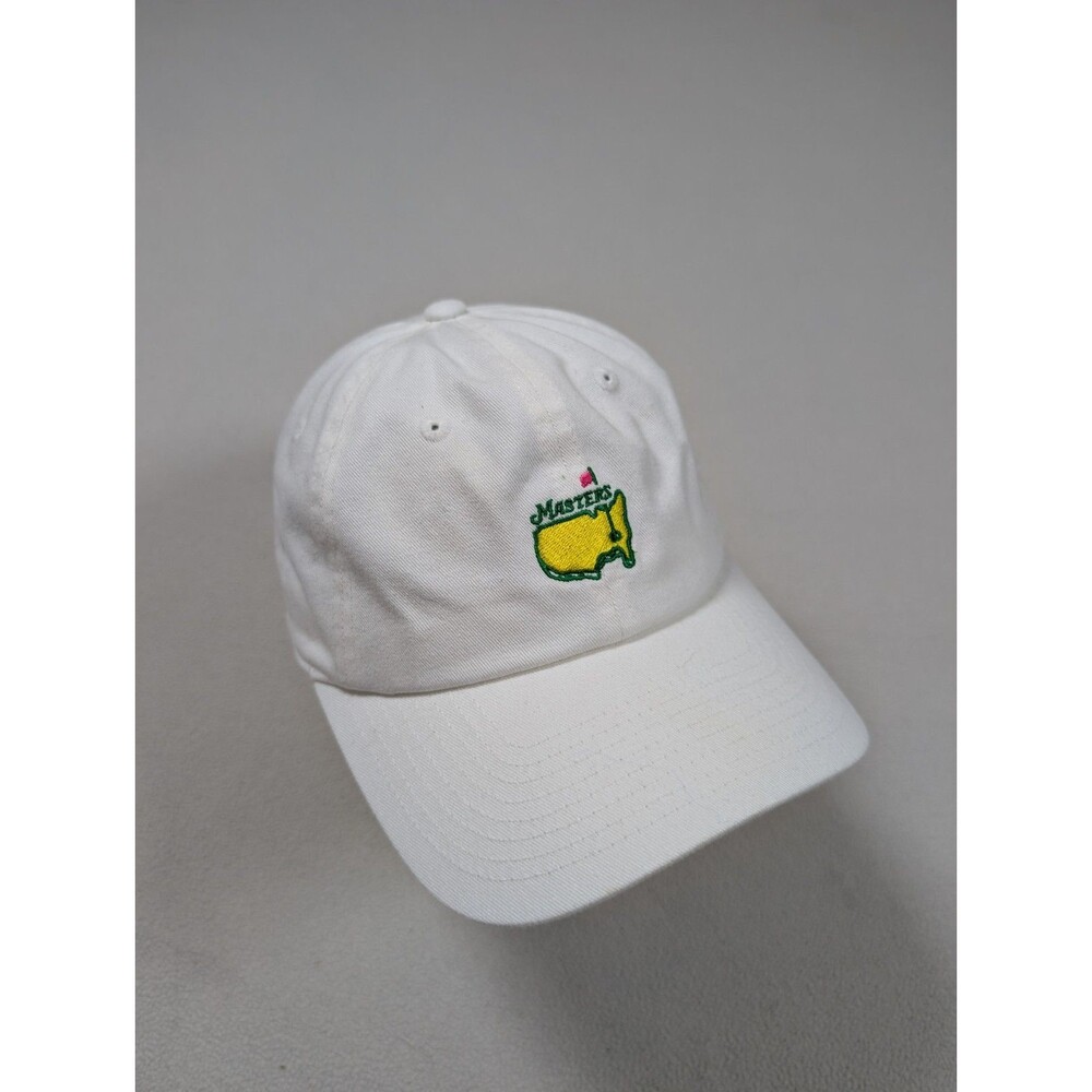 Masters Golf Strap Back Hat White with Pink Flag Augusta National Activewear
